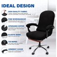 thumbnail image 2 of NETSENG Office Chair Covers with Armrest Covers Stretchable Desk Chair Covers Universal Rotating Chair Covers (Medium Size,Black), 2 of 3