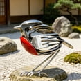thumbnail image 4 of Hopewings Robin Bird Metal Art Sculpture, Handcrafted Steel Animal Statue, Waterproof, Indoor Outdoor Decorative Figurine, Home Garden Patio Office Desk Ornament, 4 of 6