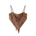 thumbnail image 3 of Fshinging Tank Tops for Women Leopard Printed Strapless Camisole French Style Sleeveless Summer Undershirt Brown L, 3 of 3