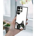 thumbnail image 5 of WIRESTER Shockproof Soft Rubber Cover Case for Samsung Galaxy S25 Ultra 6.8" 2025, Animal Black White Tuxedo Cat, 5 of 5