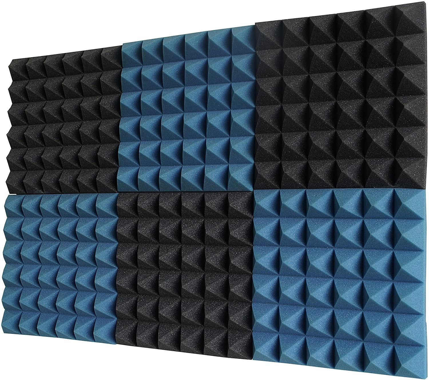 All Ice Blue Acoustic Panels Studio Foam Wedges 2 X 12 X 12 Foamily 6 Pack 