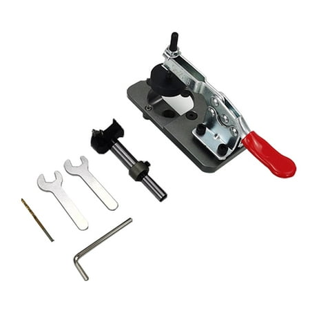 

35mm Hinge Boring Jig Kit Aluminum Alloy Hole Opener Template Woodworking Hole Puncher Drilling Guide Locator for Door Cabinets