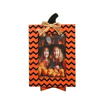 NSESSHome Halloween Rectangle Picture Frames Fall Wooden Photo Frames for Autumn Thanksgiving Halloween Party Home, Halloween Wooden Photo Frame Ornament
