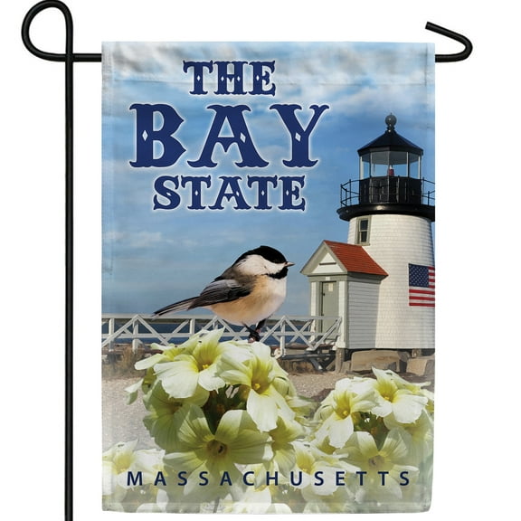 America Forever Massachusetts State Garden Flag- 12.5 x 18 inches- Massachusetts Black-Capped Chickadee USA Regional Yard Outdoor Decorative Double Sided Flag