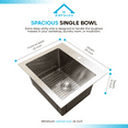 thumbnail image 6 of KBFmore 25 inch Single Bowl Under Mount Top Mount Laundry Utility Sink 4 Pieces Sink Accessories, 6 of 12