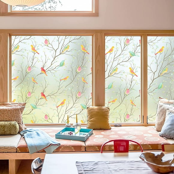 Window Privacy Film Stained Glass Window Film Non-adhesive Static Absorbent Window Film Decorative Frosted Glass Window Film