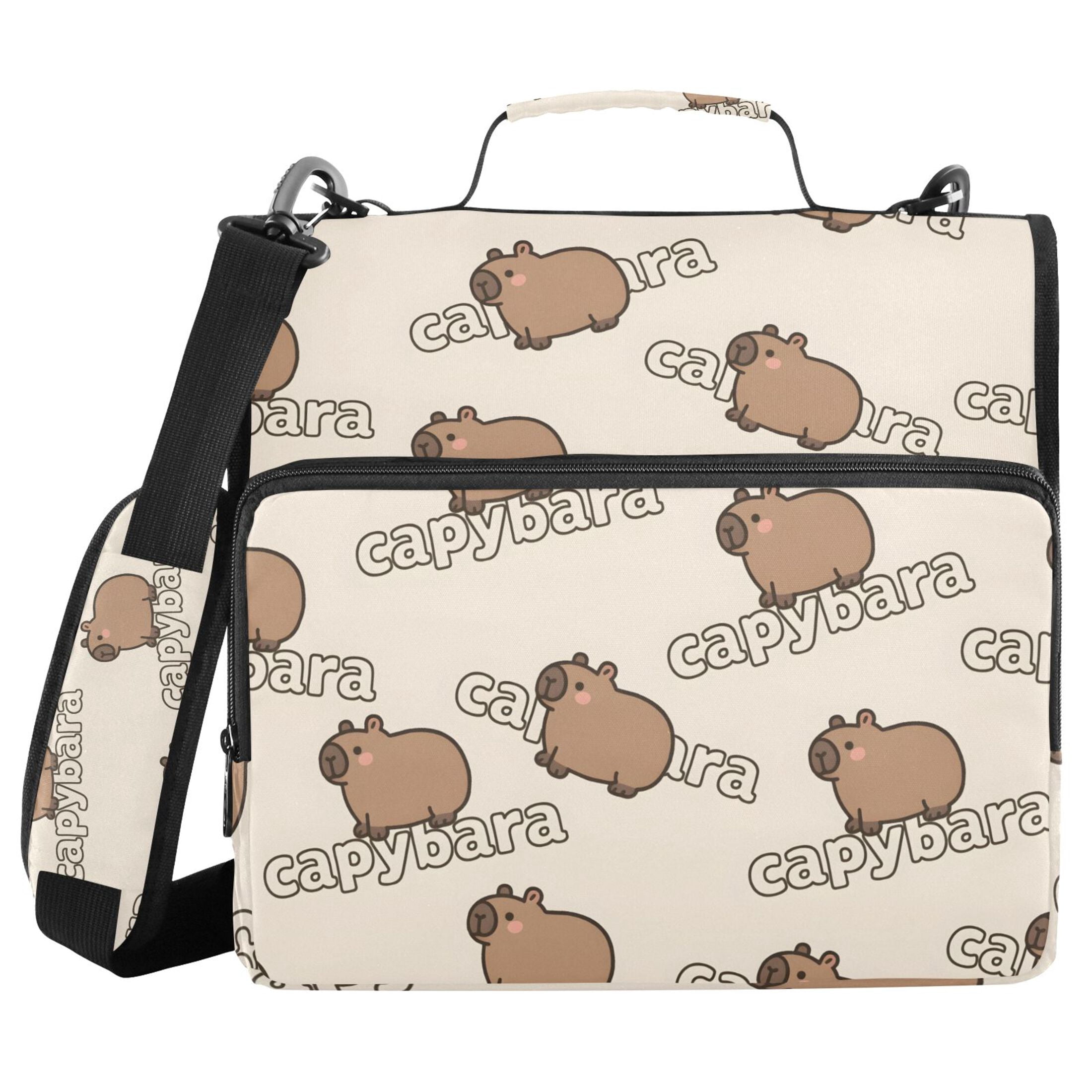 ALAZA Zipper Binder Capybaras Cute 3 Ring Trapper Keeper File Folder Organizer Bag
