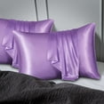 GARENAS Latex Pillow 2Pack Solid Color Silk Imitation Pillowcase Color