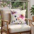 thumbnail image 4 of Pillow Covers 20x20 Set of 2, Purple Spring Floral Square Throw Pillow Covers for Couch/Sofa/Living Room, Vintage Flowers Farmhouse Watercolor Decorative Soft Pillowcases for Couch Throw Pillows, 4 of 9