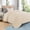 Beige, variant on VCCOEM Quilt Set King Size Lightweight Bedspreads, All Season Coverlet, 3 Piece (1 Quilt, 2 Pillow Shams), Woven Pattern, Beige