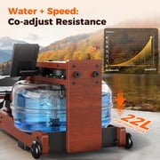 YOSUDA Foldable Water Rowing Machine for Home - 400LBS Capacity Rower with LCD Monitor & Bluetooth App, Solid Beech Wood, Space-Saving Design, Full-Body Workout