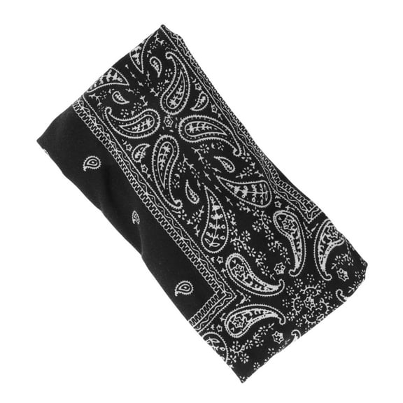 Unique Bargains 1 Pc Comfortable Headband Print Tie Headband for Sport Black