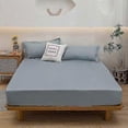 thumbnail image 1 of 2025 Fitted Bed Sheet With Elastic Band Solid Color Mattress Covers Protector For Single Double King Bed Cotton 120/150/180x200cm, 1 of 5