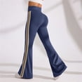 thumbnail image 2 of Gkeoshab Crz Yoga Leggings Women's Side-Stripe Flared Yoga Pants Nylon Spandex Bootcut Lounge & Workout Trousers with Comfort Fit Navy S, 2 of 8