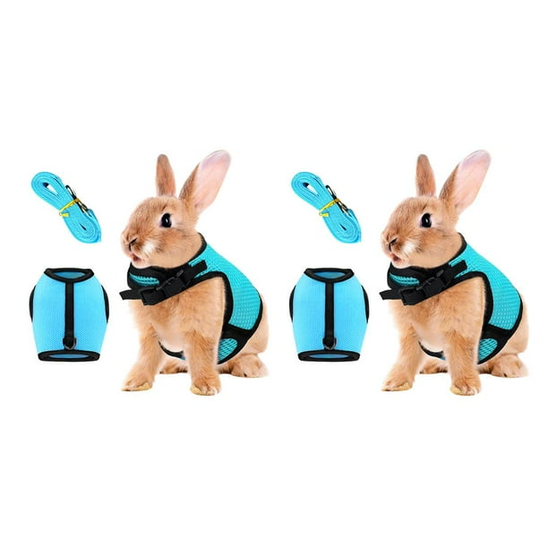 Greeniant Rabbit Leash Harness Strap Hamster Vest Adjustable Gift Design Outdoor Breathable Buckle Rope Convenience Sweet Cats Accessories 2piezas