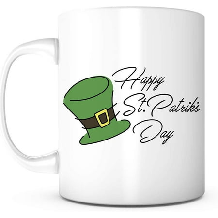 

Happy St. Patrick’s Day-11 Ounce Ceramic Coffee Mug Tea Cup Mug for Him Her Men Women Husband Wife Boyfriend Girlfriend Mom Dad Kids Son Daughter Teacher Friend Boss Lucky Mug