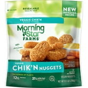 MorningStar Farms Original Meatless Chicken Nuggets, Vegan Plant Based Protein, 10.5 oz (Frozen)