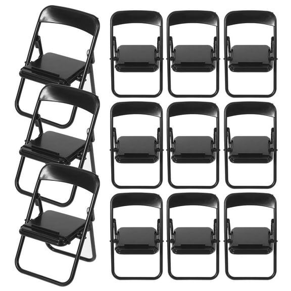 15pcs Mini Folding Chair Models Doll House Mini Chair Shape Cellphone Stands