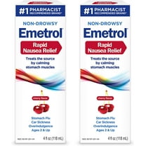 Emetrol Nausea & Upset Stomach Relief Liquid Medication, Cherry - 4 oz Bottle, 2 Count