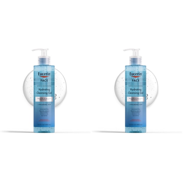 Gel limpiador facial Eucerin Suave Hidratante, 400 ml (paquete de 2)