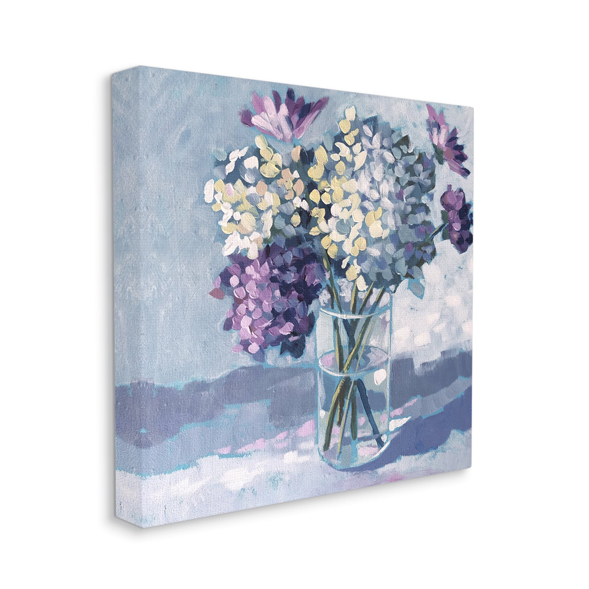 Stupell Industries Purple Hydrangea Flower Bouquet Layered Blossoms Arrangement Canvas Wall Art, 36 x 36, Design by Sue Riger