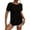 πBlackπ, variant on Fartey Women's Twist Backless Short Sleeve T Shirts Solid Color Summer Round Neck Shirts Loose Flowy Curved Hem Casual Blouses Black XL