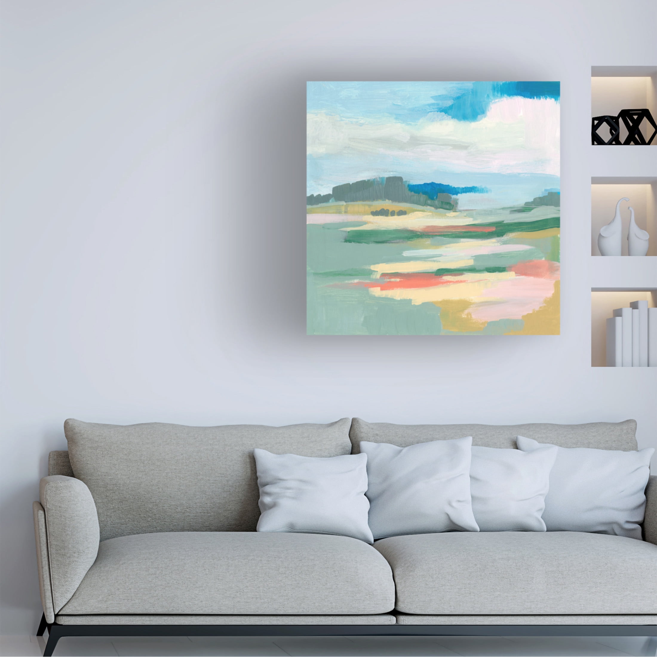 Canvas Wall Art - Jennifer Goldberger 'Sweeping Sky II' Wall Art for Living Room, Bedroom, or Office Décor by Trademark Fine Art - 18 x 18 Inches