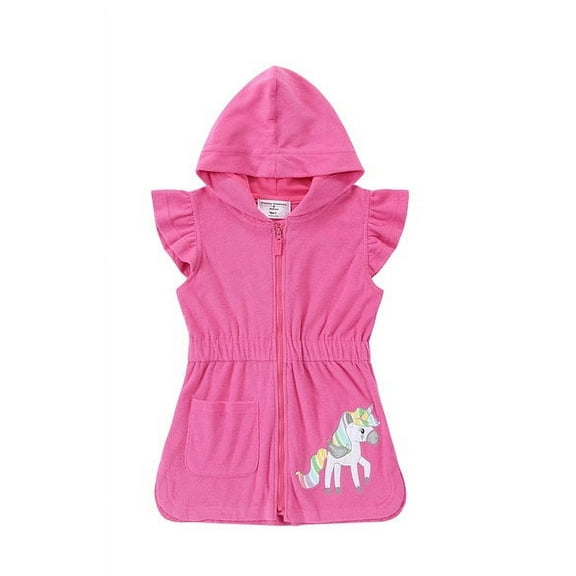 Girls' Hooded Zip-Up Swim Cover Up