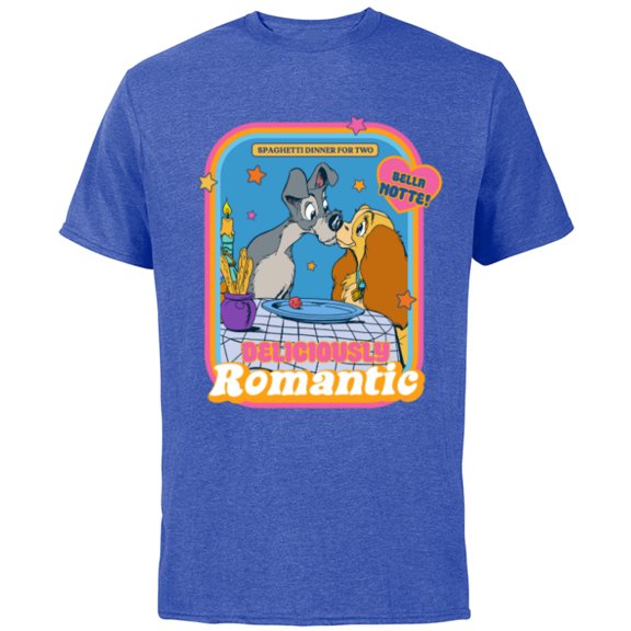 Disney Lady and The Tramp Deliciously Romantic - Short Sleeve Cotton T-Shirt for Adults - Customized-Royal Heather