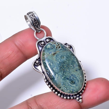 Star Galaxy Jasper - India Handmade 925 Sterling Silver Pendant 1.56" P44