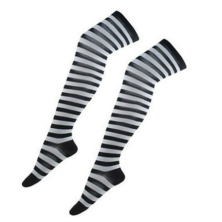 

UDIYO Girl\ s Sexy Striped Thigh High Long Socks Over The Knee Elastic Stockings