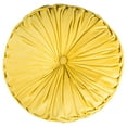 thumbnail image 2 of SAFAVIEH Leila 18" x 18" Round Tufted Plush Pillow, Mustard, 2 of 3