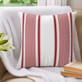 thumbnail image 3 of Pillow Covers 24x24 Set of 2, Red Striped Throw Pillow Covers Decorative Couch Cushion Cover, Farmhouse Thin Vertical Stripes Modern Microfiber Soft Square Pillowcases for Bedroom Living Room Sofa, 3 of 9