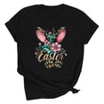 thumbnail image 5 of VBTAPA Easter Bunny T Shirt Womens Cute Rabbit Graphic Tee Shirts Trendy Casual Short Sleeve Crewneck Tops Lightning Sales Black L, 5 of 6