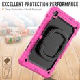 thumbnail image 4 of Case for Samsung Galaxy Tab S6 Lite 10.4 inch 2024/2022/2020, 360 Rotating Stand Handle Pencil Holder Shoulder Strap Heavy Duty Shockproof Cover, Rose, 4 of 7