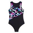 thumbnail image 3 of inlzdz Kids Girls Gymnastics Leotards Sleeveless Training Bodysuit Print Ballerina Ballet Dance Colorful 14, 3 of 6