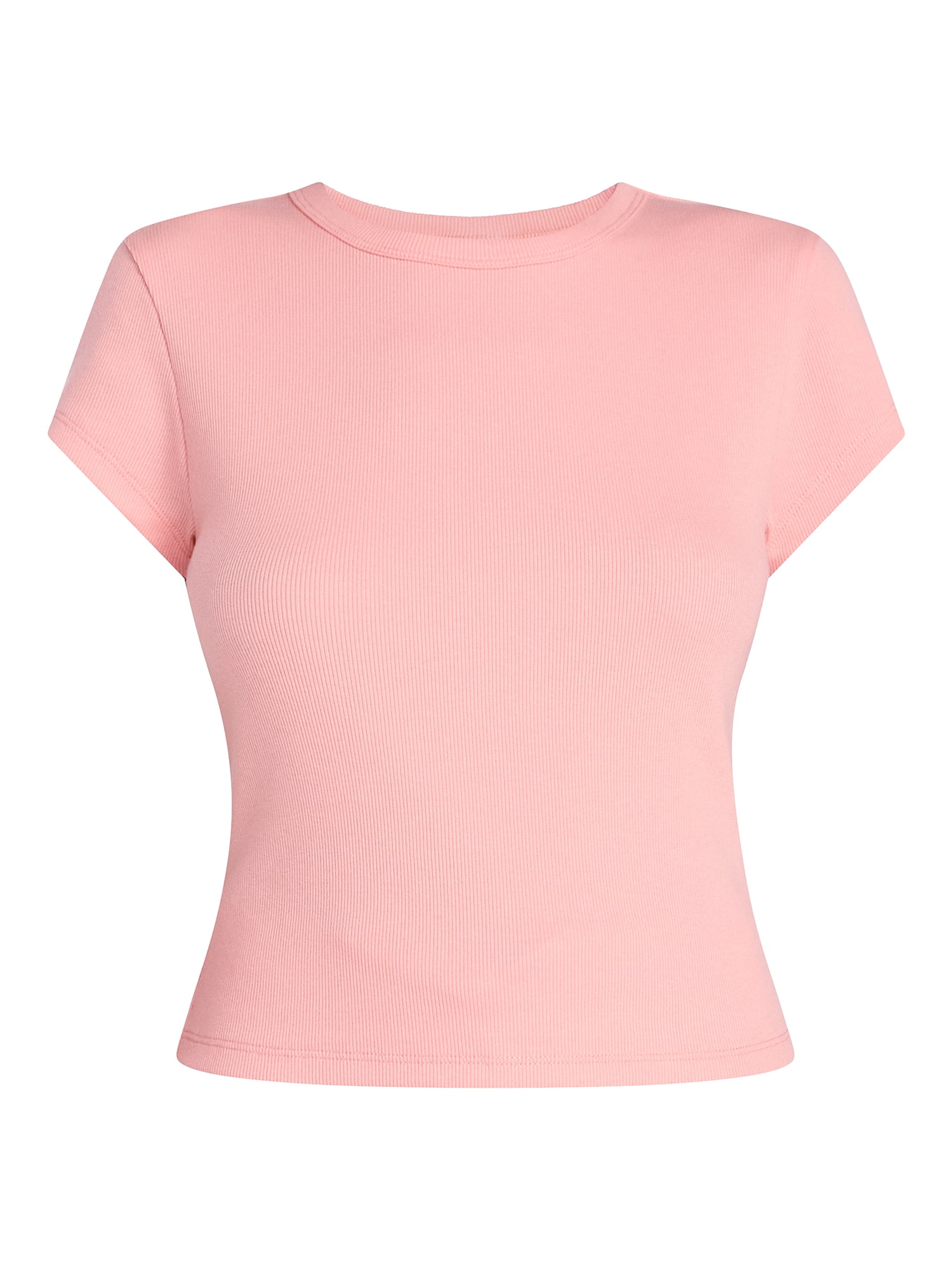 No Boundaries Rib Tee and Pants Sleep Set, 2-Piece, Women's XXS-3X