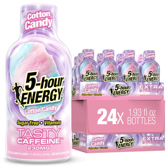 5-hour ENERGY Extra Strength Shots, Cotton Candy Flavor, 1.93 fl oz, 24 Count