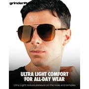 grinderPUNCH Big XL Wide Frame Extra Large Aviator Sunglasses Oversized For Men Women UV Protection