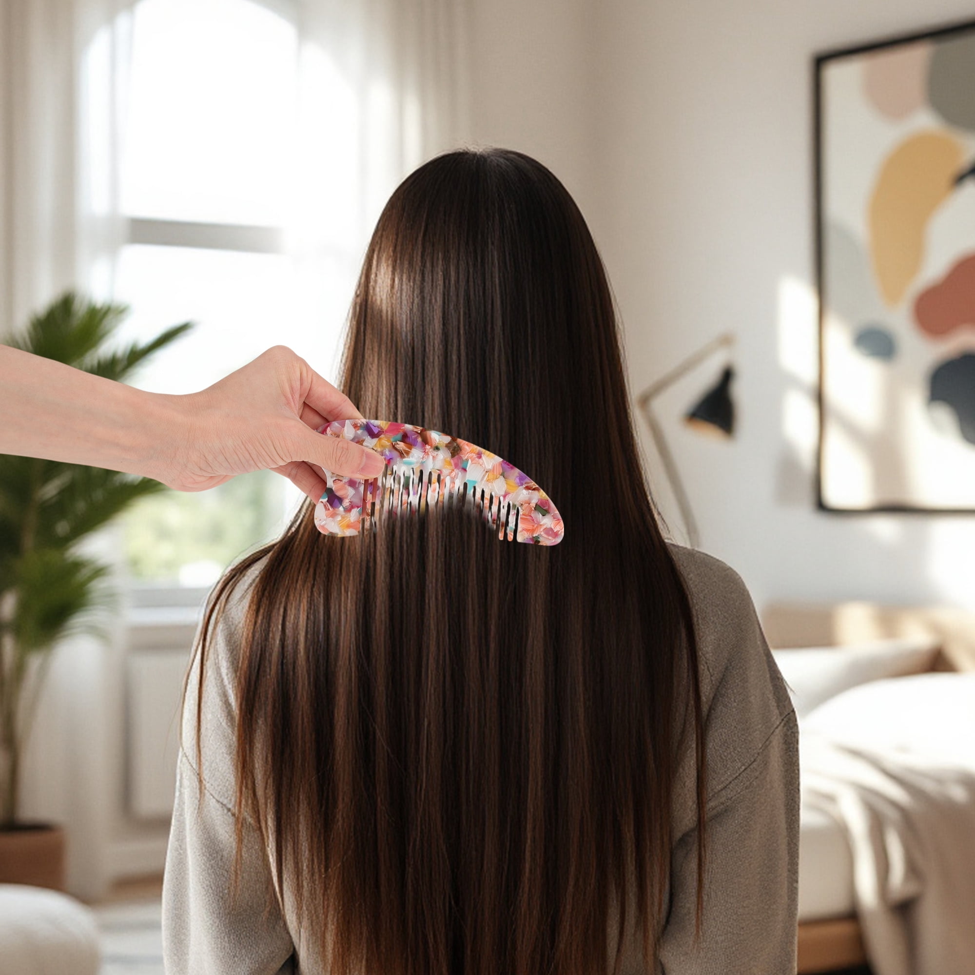 Unique Bargains 1 Pc Anti Static Hair Comb Designed for All Hair Types Styles Multicolor