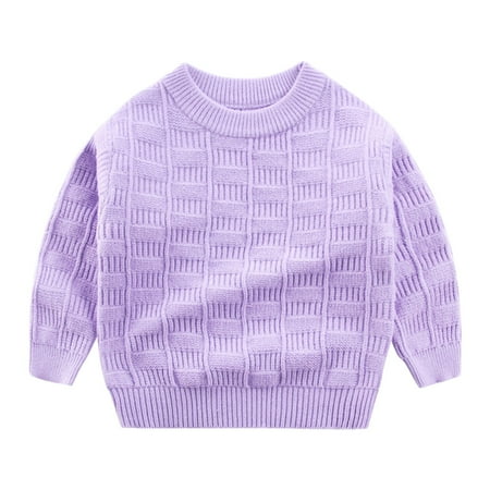 

LUOGENLI Sweaters for Boys Size 8 Toddler Boys Girls Winter Long Sleeve Solid Color Knit Sweater Warm Sweater for Children Clothes Sweaters for Boys Size 8 Sweaters for Boys 12-14 Purple 3-4 Years