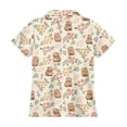thumbnail image 4 of Bysome Boys Tops Flower Cartoon Print Short Sleeve Lapel Neck T-shirts Comfortable Boys Tees Size 7-8 Years Light Yellow, 4 of 4