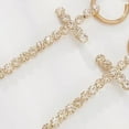 thumbnail image 4 of Pendientes de cruz con diamantes de imitación, pendientes brillantes, pendientes largos colgantes, pendientes de cruz colgantes para mujeres y niñas, 4 of 5