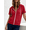 Red, variant on Caywon Women's Short Sleeve Zip-Up Hoodie with Drawstring and Pockets, Loose Cut Casual Sporty Top for Summer Layering and Travel