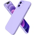 thumbnail image 1 of Tasnim Compatible with iPhone 12 Case 6.1 and iPhone 12 Cover, Slim Liquid Silicone 3 Layers Full Covered Soft Gel Rubber Case Cover 6.1 inch - Purple, 1 of 5
