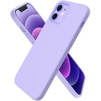 Compatible with iPhone 12 Mini Case, Slim Liquid Silicone 3 Layers Full Covered Soft Gel Rubber with Microfiber Case Cover 5.4 inch-Light Purple