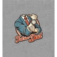 thumbnail image 2 of Full Time Dad Business Suit Adult Heather Gray Long Sleeve Hoodie-Medium, 2 of 6