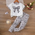 thumbnail image 2 of HCNTES Toddler Girl Daily Set Cat Print Peplum Tee and Leggings 2 Piece Ideal for After School Baby Girl Outfit, 2 of 8
