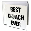 3dRose Best Soccer Coach Ever - Greeting Cards, 6 by 6-inches, set of 6