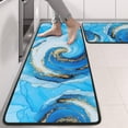 thumbnail image 2 of Kitchen Rugs Sets Of 2,Blue Marble Gold Swirl Pattern Anti Fatigue Kitchen Mat Rugs Non Slip Washable,Decorative Kitchen Floor Mats for Kitchen,Sink,Laundry,17"x47"+17"x47", 2 of 5
